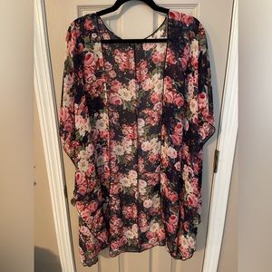 Try ! This floral open front kimono duster swimsuit cover.